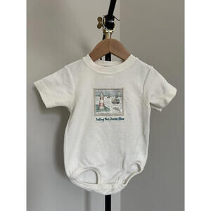 Vintage Carter's "Sailing The Ocean Blue" Nautical Bubble Bodysuit - 6-9 Months